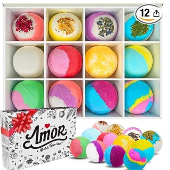 Amor Bath Bombs Gift Set - NEW - Set of 12 - Picture 4 of 4